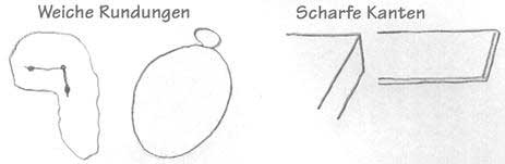 dominierende Formen herausgestellt: Rundungen und scharfe Kanten als Kontrast dominierende Formen herausgestellt: Rundungen und scharfe Kanten als Kontrast